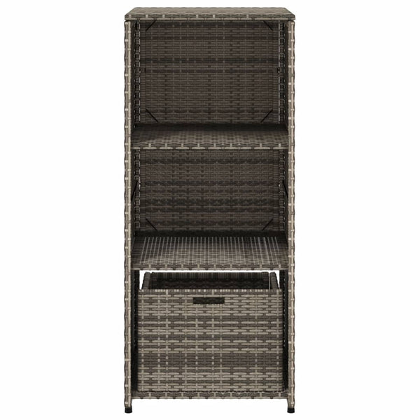 Grauer Gartenschrank Poly Rattan 50x55x115cm