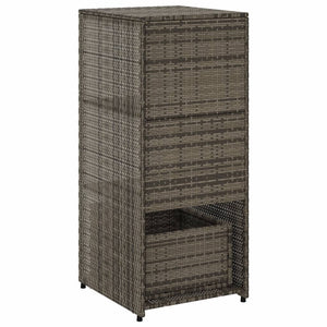 Grauer Gartenschrank Poly Rattan 50x55x115cm