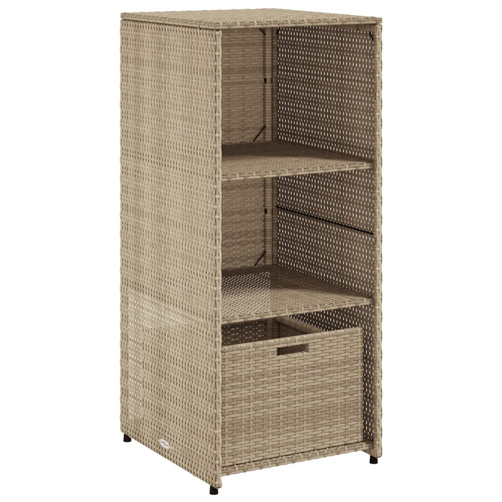 Gartenschrank Beige Poly Rattan 50x55x115cm