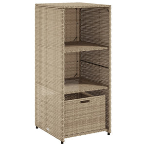 Gartenschrank Beige Poly Rattan 50x55x115cm