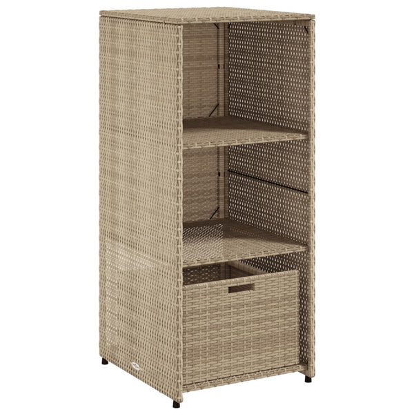 Gartenschrank Beige Poly Rattan 50x55x115cm