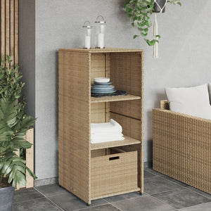 Gartenschrank Beige Poly Rattan 50x55x115cm