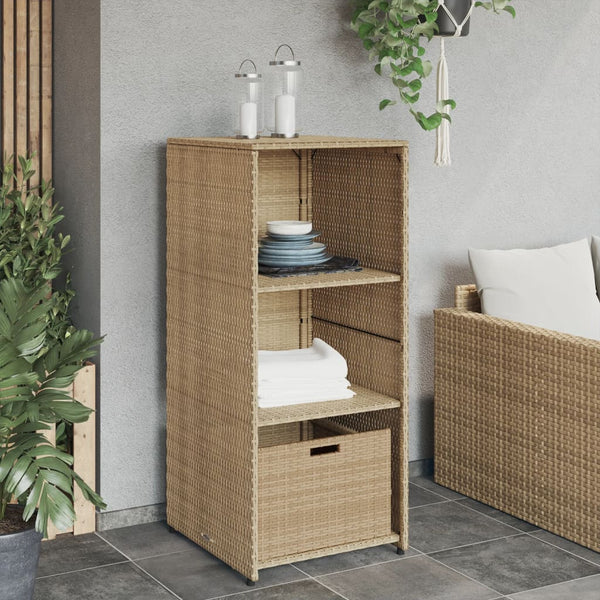 Gartenschrank Beige Poly Rattan 50x55x115cm