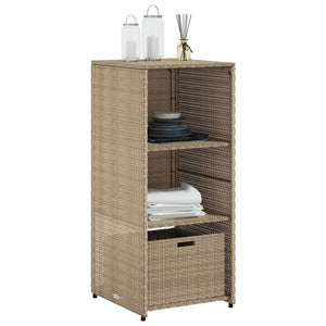 Gartenschrank Beige Poly Rattan 50x55x115cm