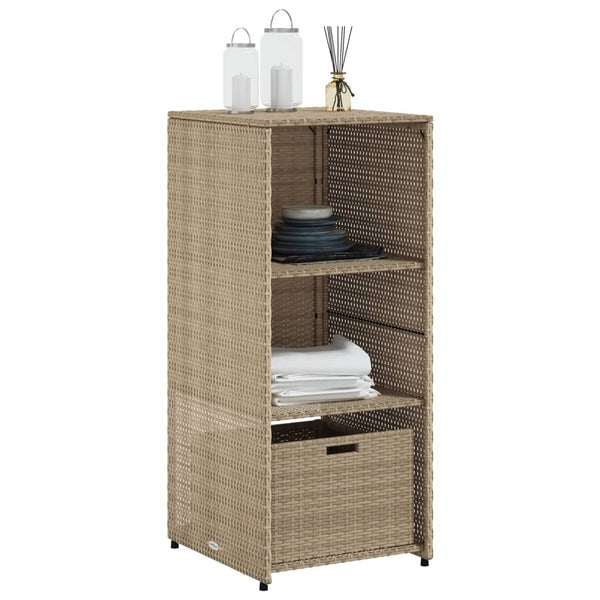 Gartenschrank Beige Poly Rattan 50x55x115cm