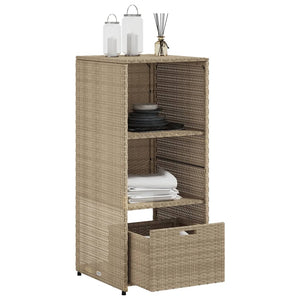 Gartenschrank Beige Poly Rattan 50x55x115cm