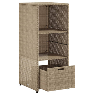 Gartenschrank Beige Poly Rattan 50x55x115cm