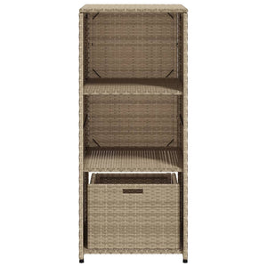 Gartenschrank Beige Poly Rattan 50x55x115cm