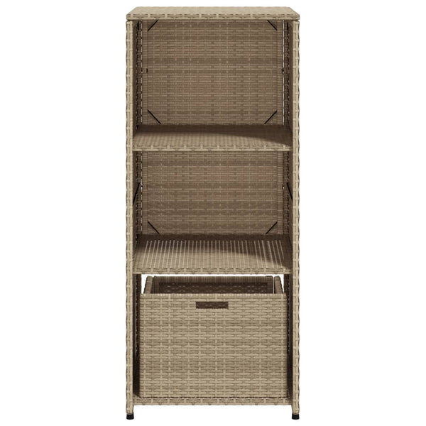 Gartenschrank Beige Poly Rattan 50x55x115cm