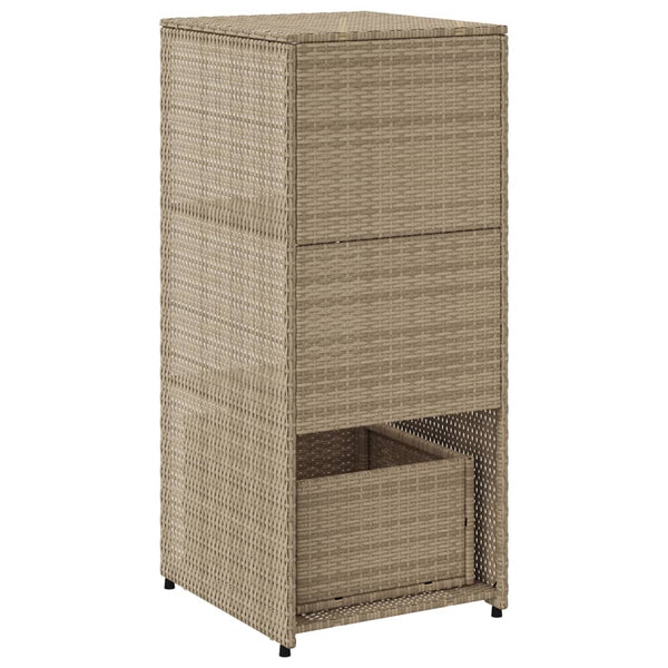 Gartenschrank Beige Poly Rattan 50x55x115cm