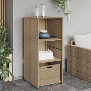 Gartenschrank Beige Poly Rattan 50x55x115cm
