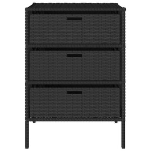 Gartenschrank Schwarz Poly Rattan 55x59x80cm