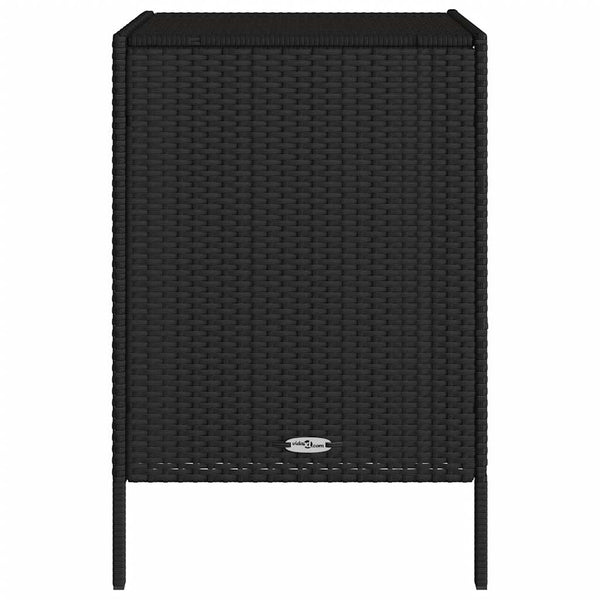 Gartenschrank Schwarz Poly Rattan 55x59x80cm