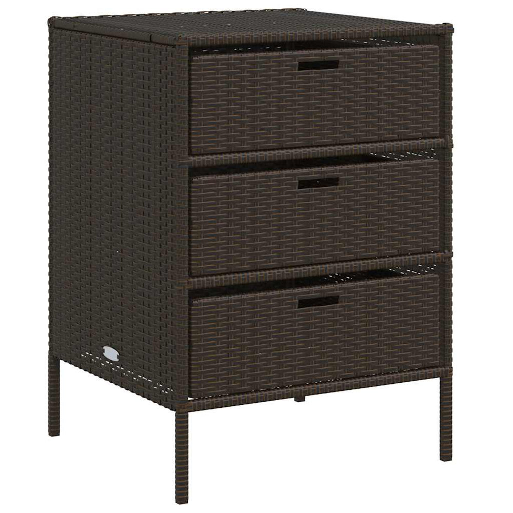 Gartenschrank Braun Poly Rattan 55x59x80cm