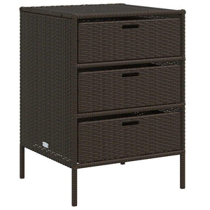 Gartenschrank Braun Poly Rattan 55x59x80cm