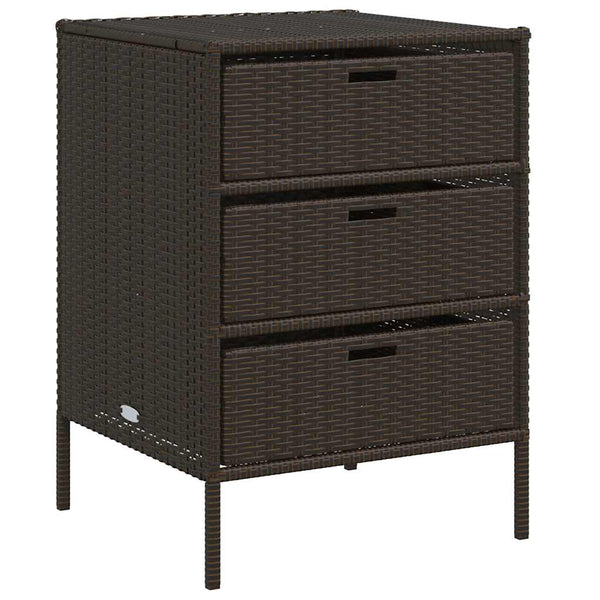 Gartenschrank Braun Poly Rattan 55x59x80cm