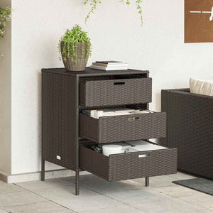 Gartenschrank Braun Poly Rattan 55x59x80cm