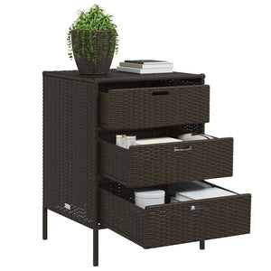 Gartenschrank Braun Poly Rattan 55x59x80cm
