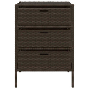 Gartenschrank Braun Poly Rattan 55x59x80cm
