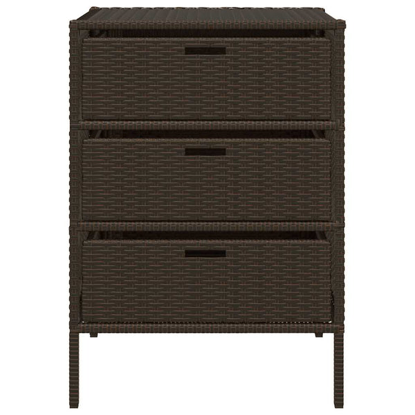 Gartenschrank Braun Poly Rattan 55x59x80cm