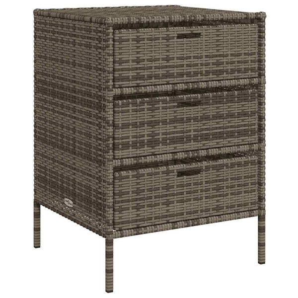 Gartenschrank Grau Poly Rattan 55x59x80cm