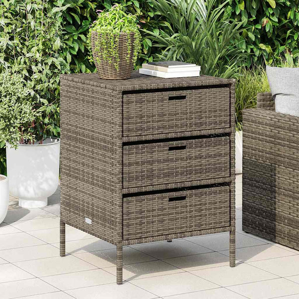 Gartenschrank Grau Poly Rattan 55x59x80cm