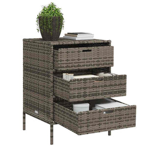 Gartenschrank Grau Poly Rattan 55x59x80cm