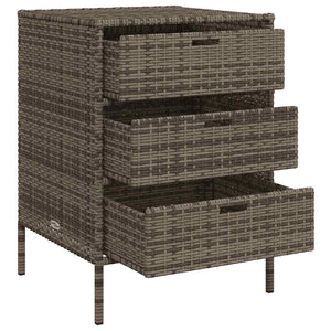 Gartenschrank Grau Poly Rattan 55x59x80cm