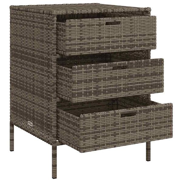 Gartenschrank Grau Poly Rattan 55x59x80cm