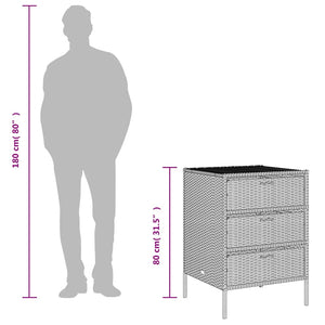 Gartenschrank Grau Poly Rattan 55x59x80cm