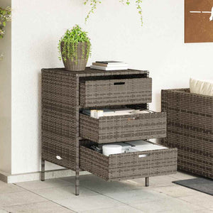 Gartenschrank Grau Poly Rattan 55x59x80cm