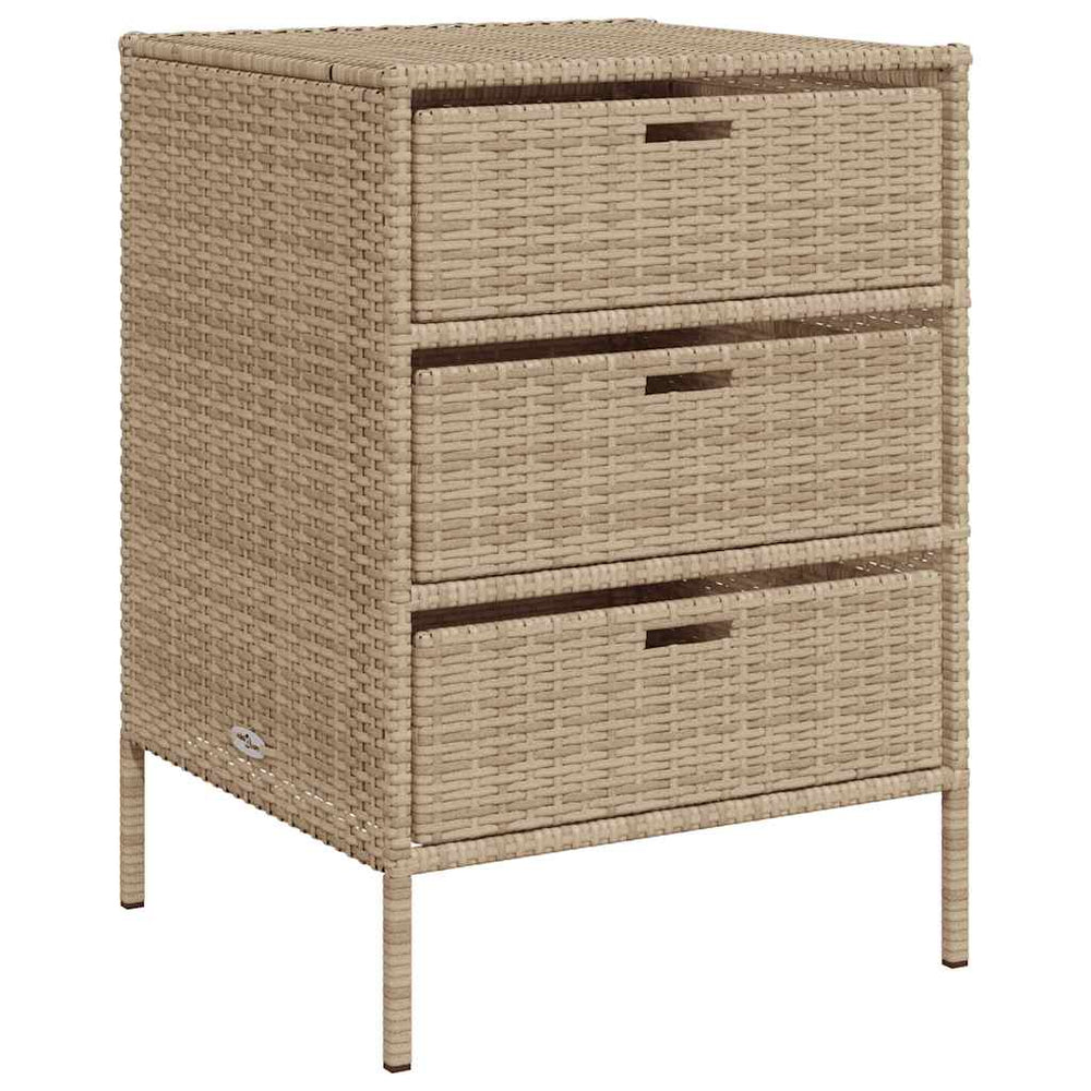 Beiger Gartenschrank Poly Rattan 55x59x80cm