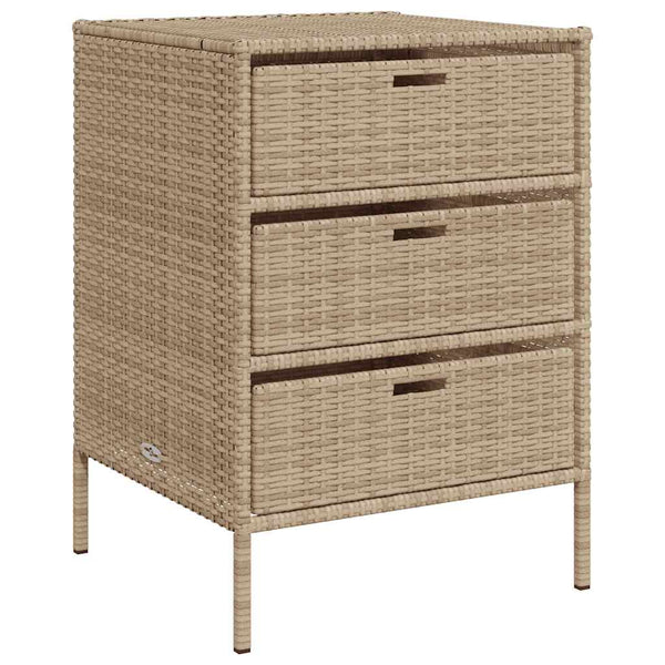 Beiger Gartenschrank Poly Rattan 55x59x80cm