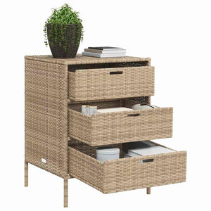 Beiger Gartenschrank Poly Rattan 55x59x80cm