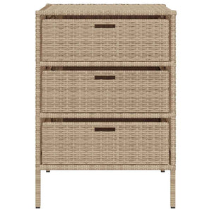 Beiger Gartenschrank Poly Rattan 55x59x80cm