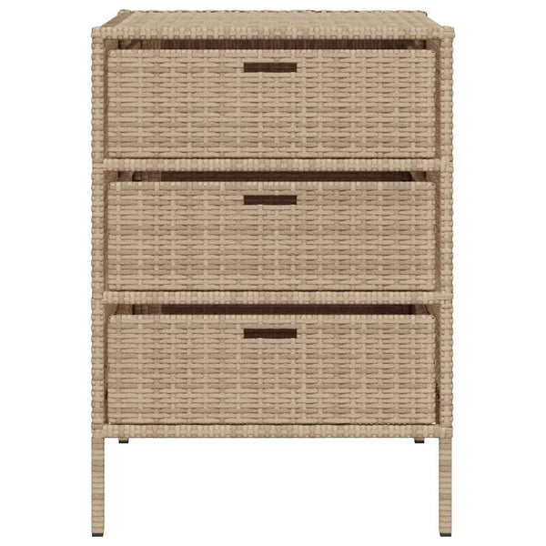 Beiger Gartenschrank Poly Rattan 55x59x80cm