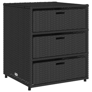 Gartenschrank Schwarz Poly Rattan 55x59x69cm