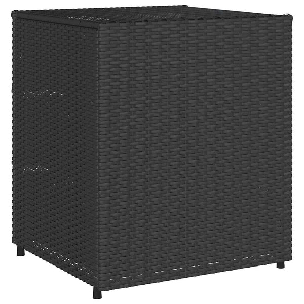 Gartenschrank Schwarz Poly Rattan 55x59x69cm