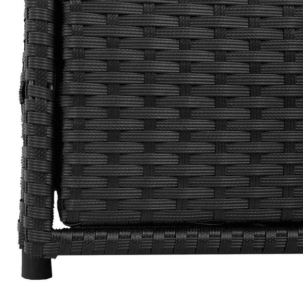 Gartenschrank Schwarz Poly Rattan 55x59x69cm