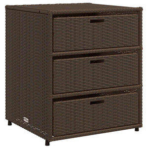 Gartenschrank Braun Poly Rattan 55x59x69cm