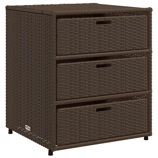 Gartenschrank Braun Poly Rattan 55x59x69cm