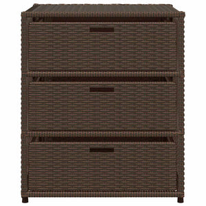 Gartenschrank Braun Poly Rattan 55x59x69cm