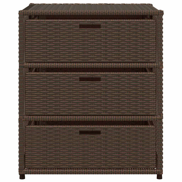 Gartenschrank Braun Poly Rattan 55x59x69cm