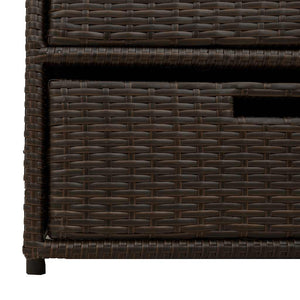Gartenschrank Braun Poly Rattan 55x59x69cm