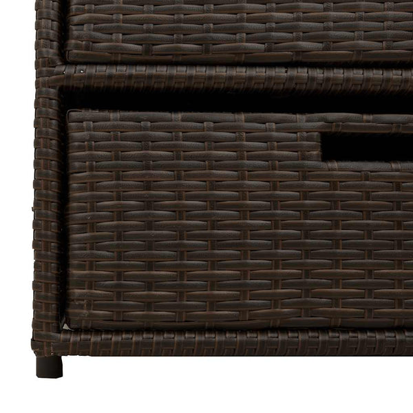 Gartenschrank Braun Poly Rattan 55x59x69cm