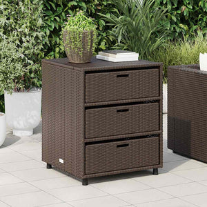 Gartenschrank Braun Poly Rattan 55x59x69cm