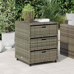 Gartenschrank Grau Poly Rattan 55x59x69cm