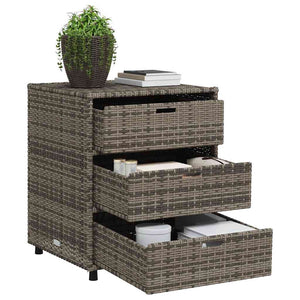 Gartenschrank Grau Poly Rattan 55x59x69cm