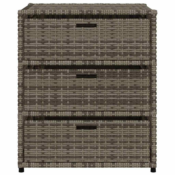 Gartenschrank Grau Poly Rattan 55x59x69cm