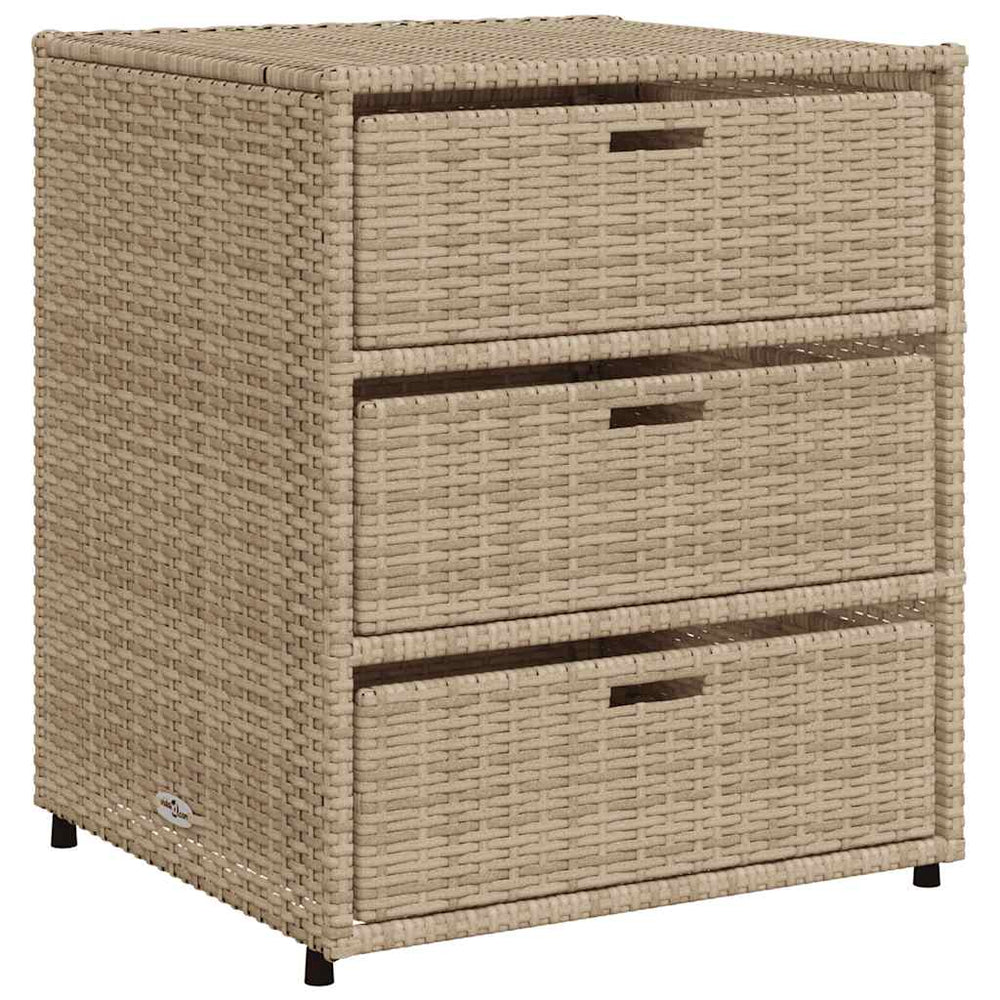 Gartenschrank Beige Poly Rattan 55x59x69cm